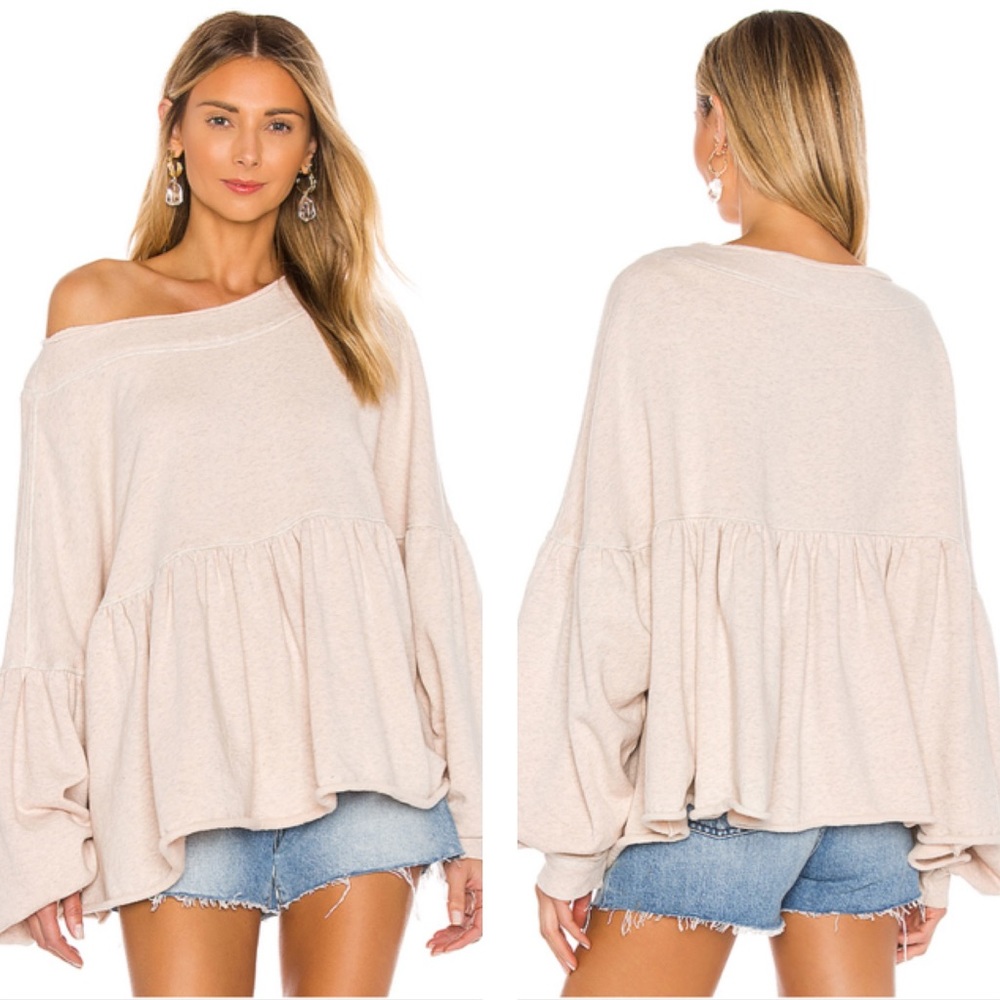 FREE PEOPLE Lucy Pullover in Neutral NWT